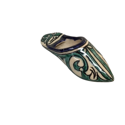 Green Patterned Shoe Figurine Approx 10 x 3cm