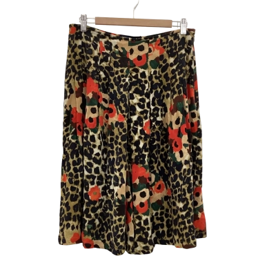 Samantha Sung Womens  Size 8 Pleated Skirt Animal print 