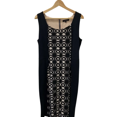 Liz Jordan Womens  Size 14 Sleeveless Dress  Black  / White 