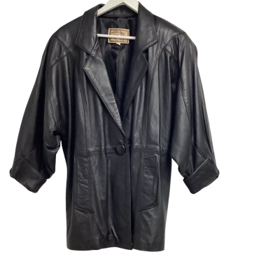  Womens  Size M Leather Jacket Black  