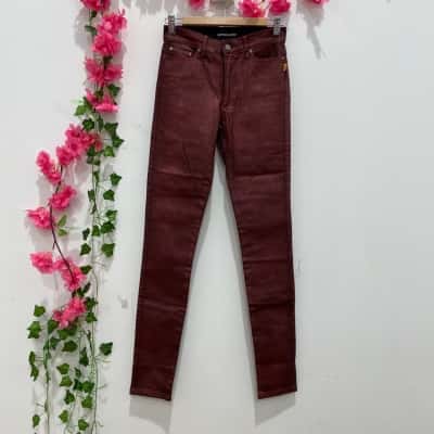 Bettina Liano Womens Skinny Jeans Size 26 Wine Red 