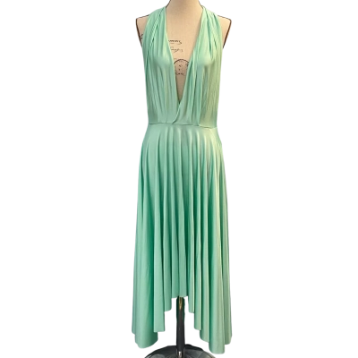  Goddess by nature, Womens  Size 2 (18-28)Halter Neck Dress / Midi Dress / Sleeveless Dress  Green 