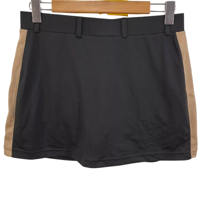 BNWT Cross Sportswear Womens Size 38 Skort Black with Tan Stripe  