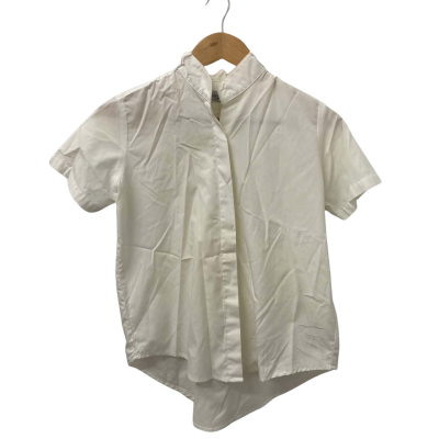  Monarch Womens  Size 10 Equestrian Short Sleeve Shirt White 