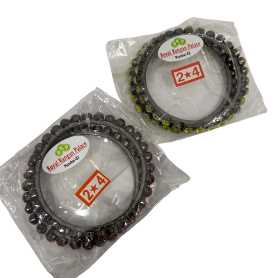 Unbranded Women's Indian Bangles 2 Sets of 2 Size 2-4 Pink  / Yellow 