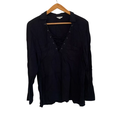 Elwood Womens  Size 14 Long Sleeve Top Black  