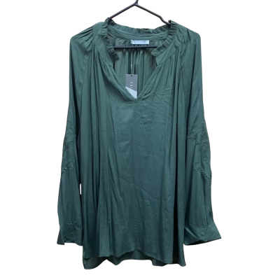Katies Womens  Size 20 Long Sleeve Shirt / V-Neck Top Green 