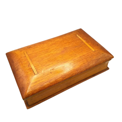 Hand Made Velvet Lined Wooden Trinket/Jewellery Box With Hinged Lid  33cm Length x 21cm Depth x 8cm Hight - See Pics For Design  (brica shelf)