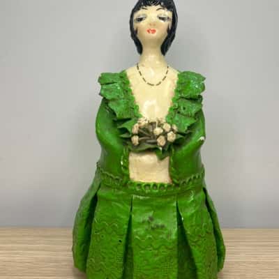 Vintage Paper Mache Lady Made in Mexico