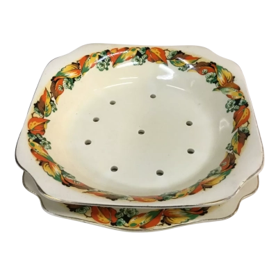 Vintage Royal Staffordshire Pottery Draining Dish and Tray 