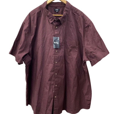  Mens  Mr Big Size XXXXXXL Short Sleeve Shirt Maroon 