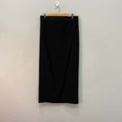 Zara Womens  Size L Wrap Long Skirt Black  