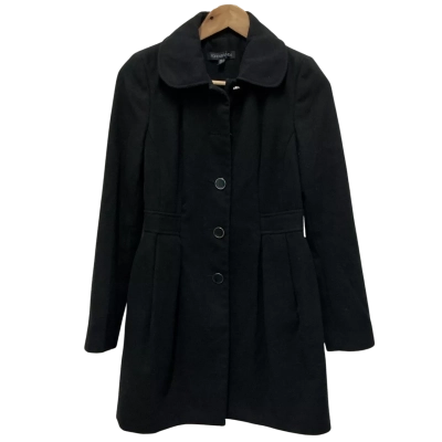 Forever New Womens  Size 8 Trench Coat / Winter Jacket Black  