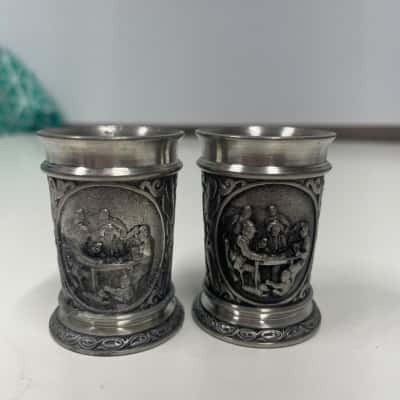 Vintage Artina SKS Zinn 95% Pewter Goblet Shot Cups
