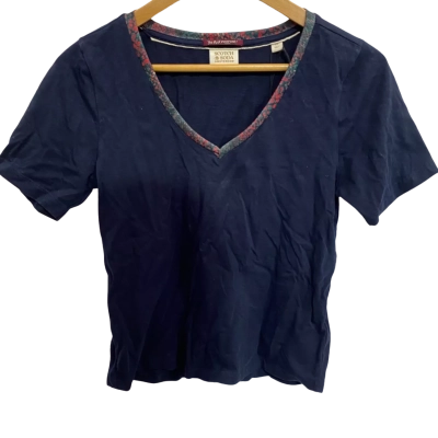 Scotch & Soda Amsterdam Womens Size XS T-shirt Navy Blue 