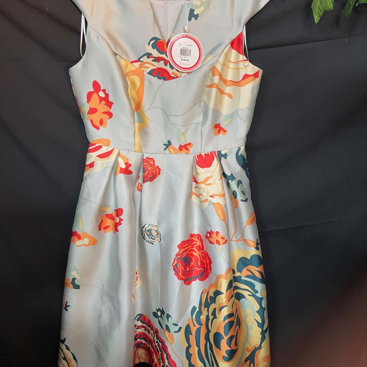 Leona Edminston Womens Formal Dress Cream/Floral/Green/Multicoloured