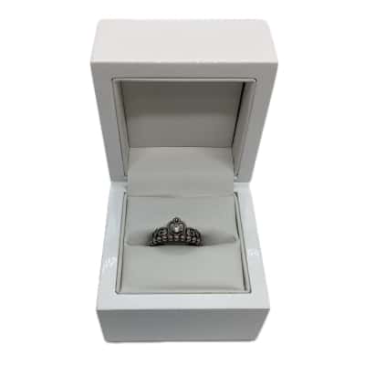  Womens Heart-shaped Tiara Ring Sterling Silver 
