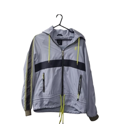 P.E Nation Men's Size S Hood Jacket Blue / Grey / Yellow 