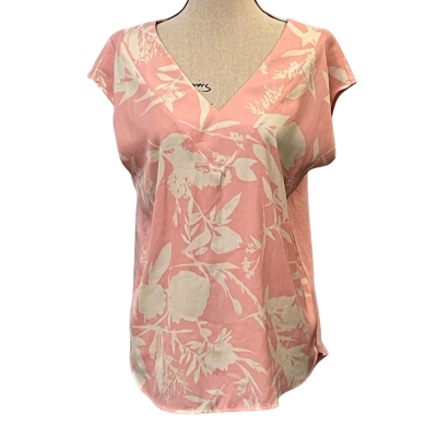 Witchery Womens Size XS Sleeveless Top Cream/Floral/Pink