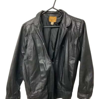  Womens  Sujari  Size 8 black vintage Leather Jacket B