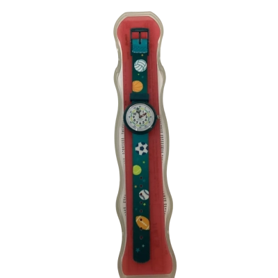 Flip Flak Kids Watch with Sport Themed Strap Green 