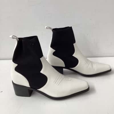 Senso Womens  Ryder Cowboy boots  Size 39 white and black