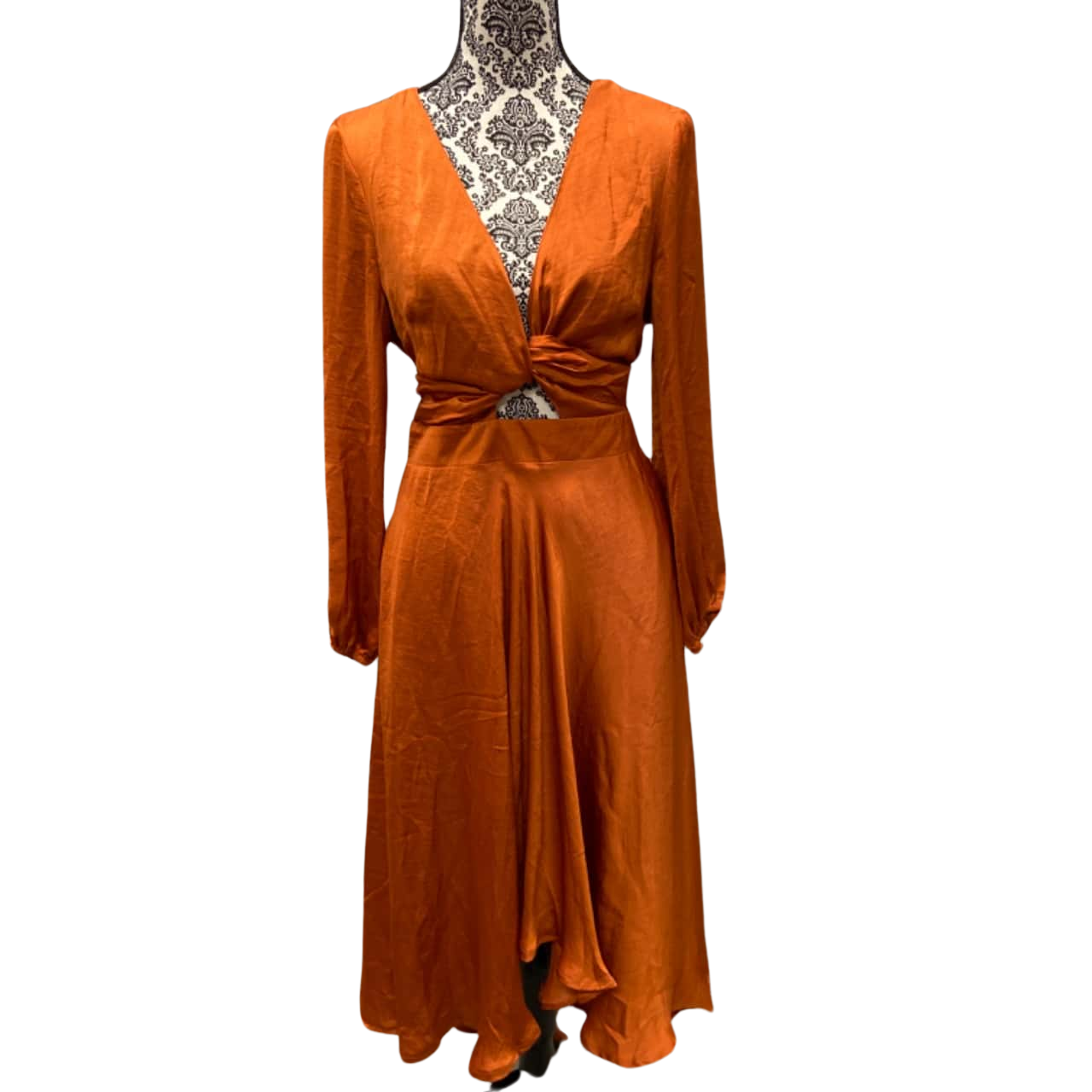 sachin and babi light blue dress Billy J Womens Size 10 Cocktail Dress / Long Sleeve / Midi Dress Brown (s)