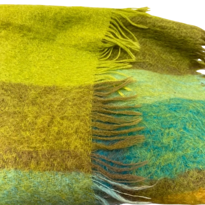 Vintage Margaret Mary Pure Royal Mohair by Onkaparinga Blanket Colourful