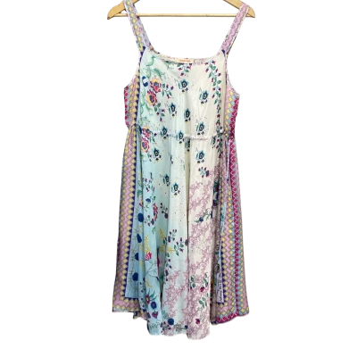 Johnny Was Womens  Size M Casual Silk Dress Blue / Pink  / White 