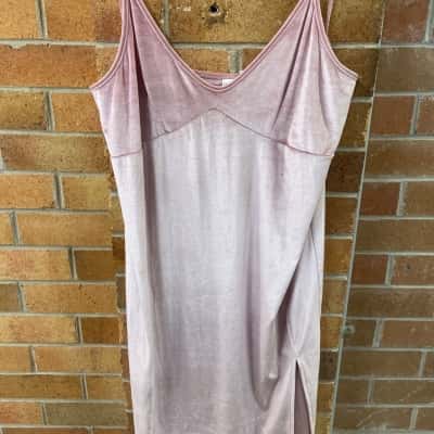 Skinnydip Womens  Size 18 Pink Velvet Midi Slip Dress 