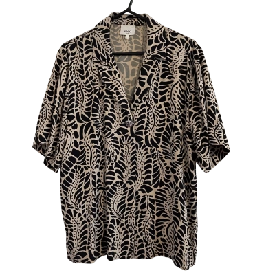 Seed Heritage Womens  Size 12 Short Sleeve Shirt Black  / Brown 