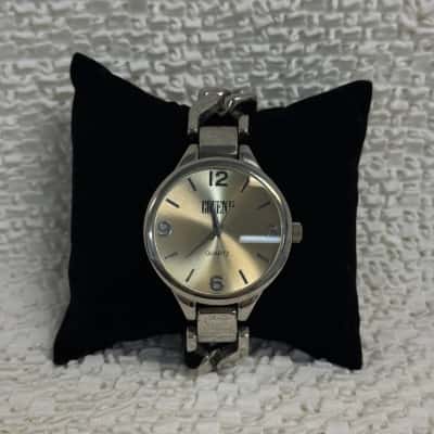 Gruen II Silver Stainless Steel Cuban Strap Wrist Watch