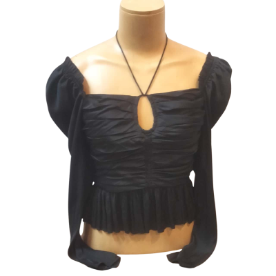  Ulla Johnson Womens  Size 4 Mirelle Blouse Black  