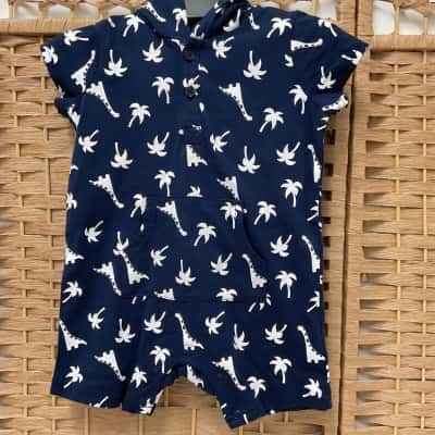 NWT Teeny Weeny TWB Hooded Romper Dino Beach RRP $29.99 Size 1 Age12-18months boys kids spring summer beach Christmas gift girls 