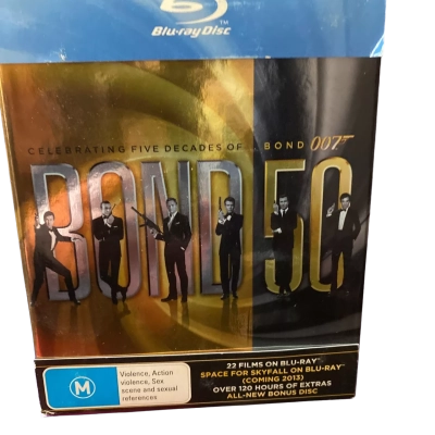 Bond 50  - 22 films + Skyfall+ bonus disc on Blu- Ray  Region B