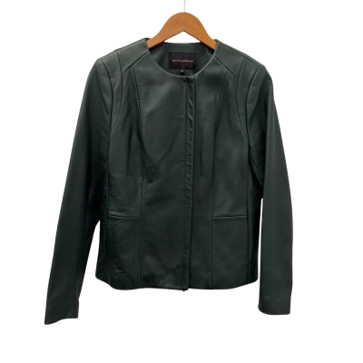 David Lawrence Womens  Size 12 Leather Jacket Green 