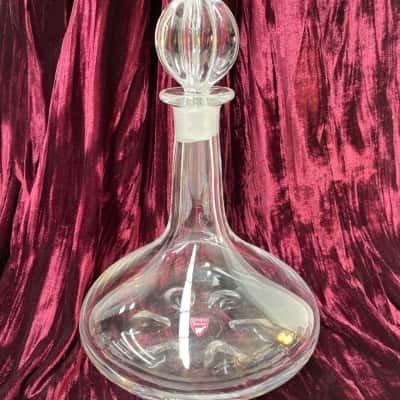 Orrefors Sweden Crystal Decanter with Flower shaped stopper 