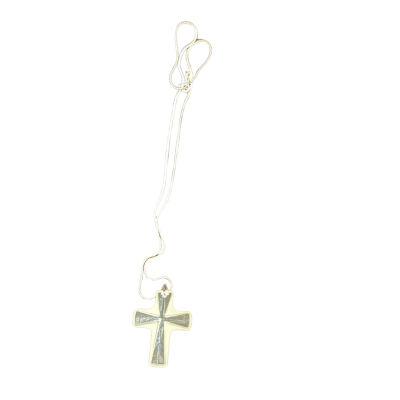  Womens Necklace 925 Silver chain with glass crucifix