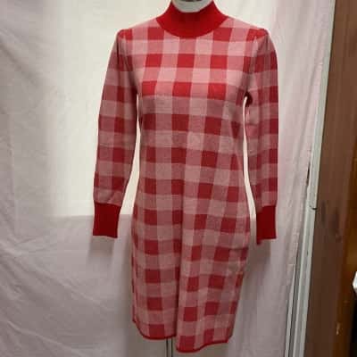 Marcs Womens  Size S Long Sleeve Dress Checked / Red / White 