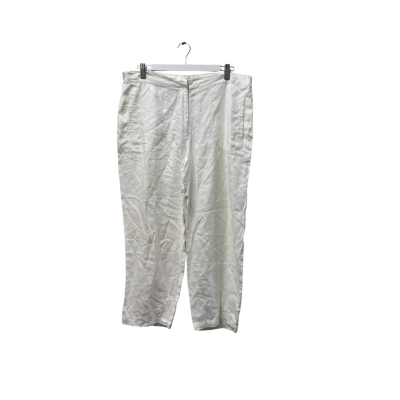  Womens  Size 14 Italian Brand Casual Linen Pants White 