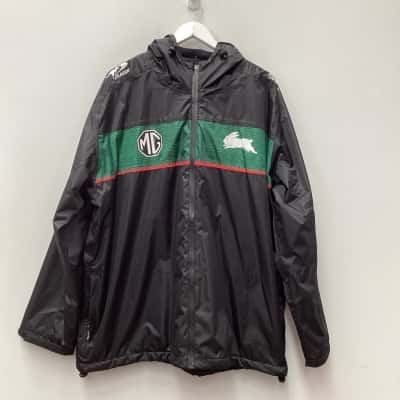 NRL AUTHENTICS RABBITOHS HOODED Mens Jacket Size XXXXL Black  