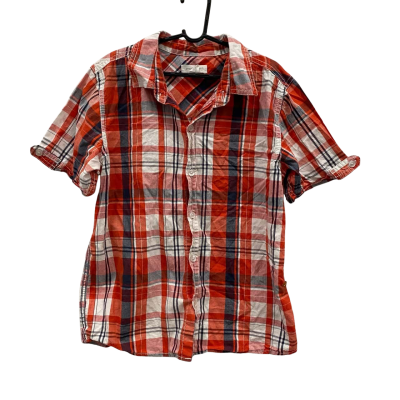 Pumpkin Patch Kids Short Sleeves Cotton Shirt Size 8 Checked / Red 