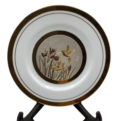 Vintage Chokin 20cm Decorative Plate c1980’s Made in Japan - Stand Not Included (BRICA Shelf)