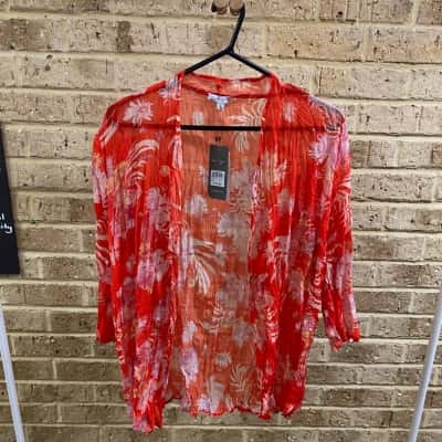 W. Lane Womens crush print cardi Size L 