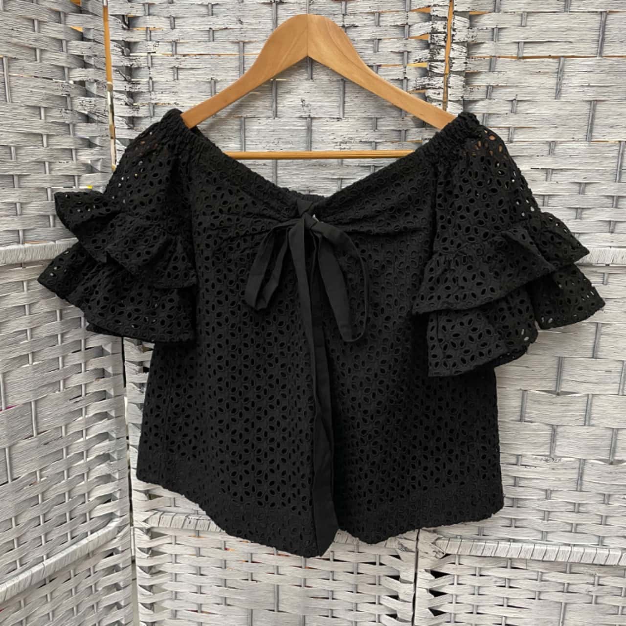 Seed Womens Size XS Off Shoulder Black Top(s)