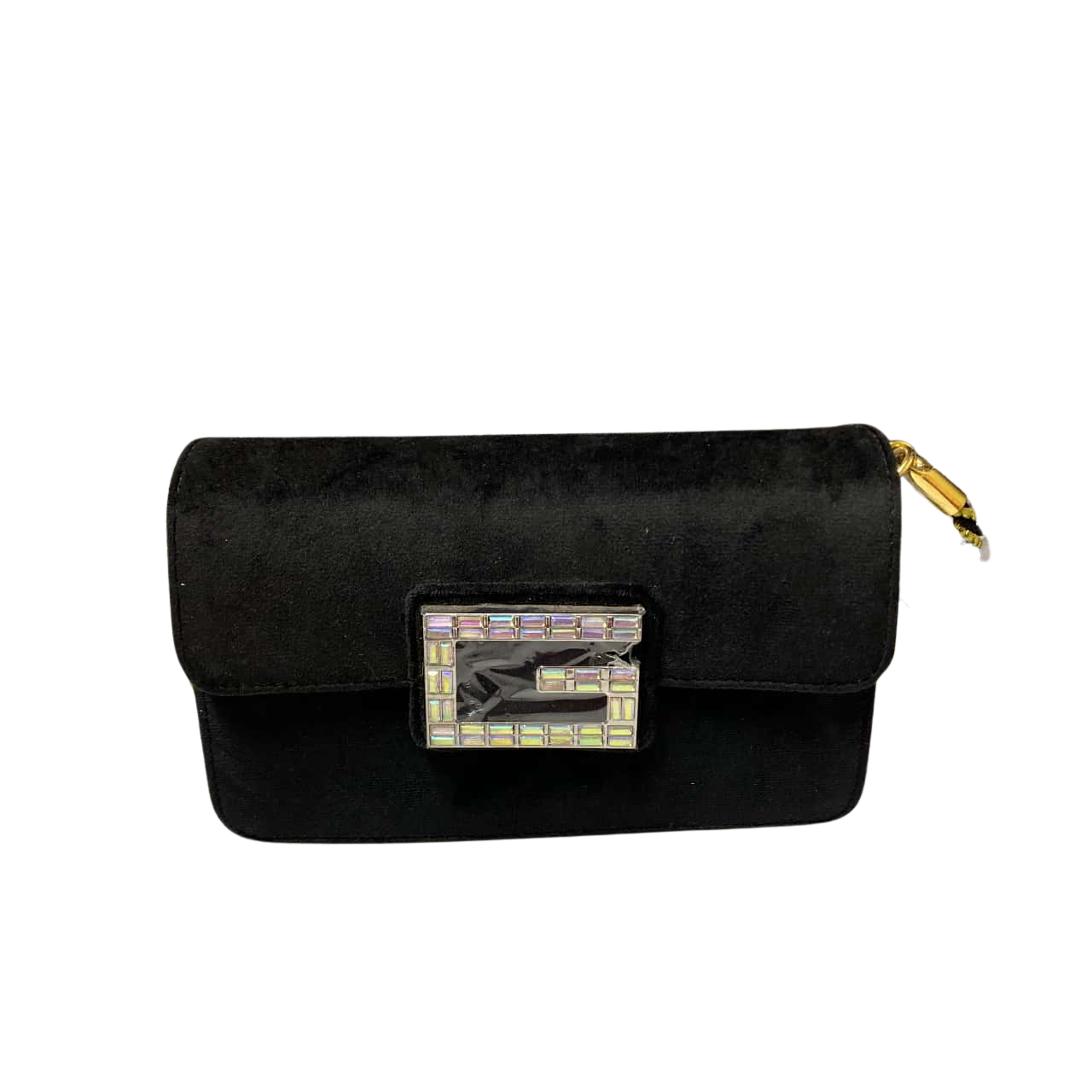 Women's Black Evening Bag With Gold Strap (s)
