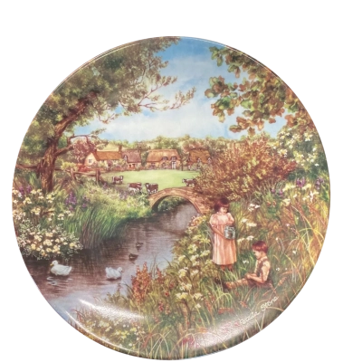Decorative plate by Petula Stone - The village stream