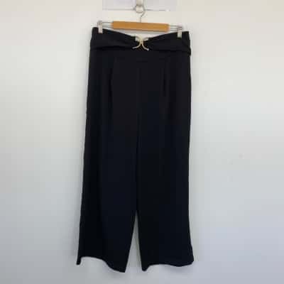 Style State Black Gold Belt Wide Leg Pants  Size 14 