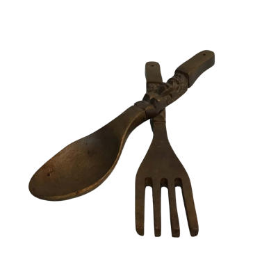 Vintage 70s Wood Fork and Spoon 