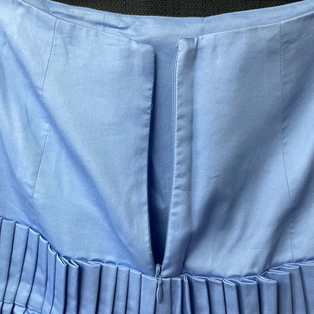 AJE Women's Blue Savoy Pleated Cotton Size 6 Midi Skirt Blue BNWT (s)